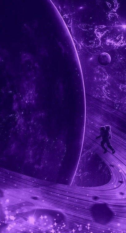 Purple Galaxy Planet And Astronaut Iphone Background