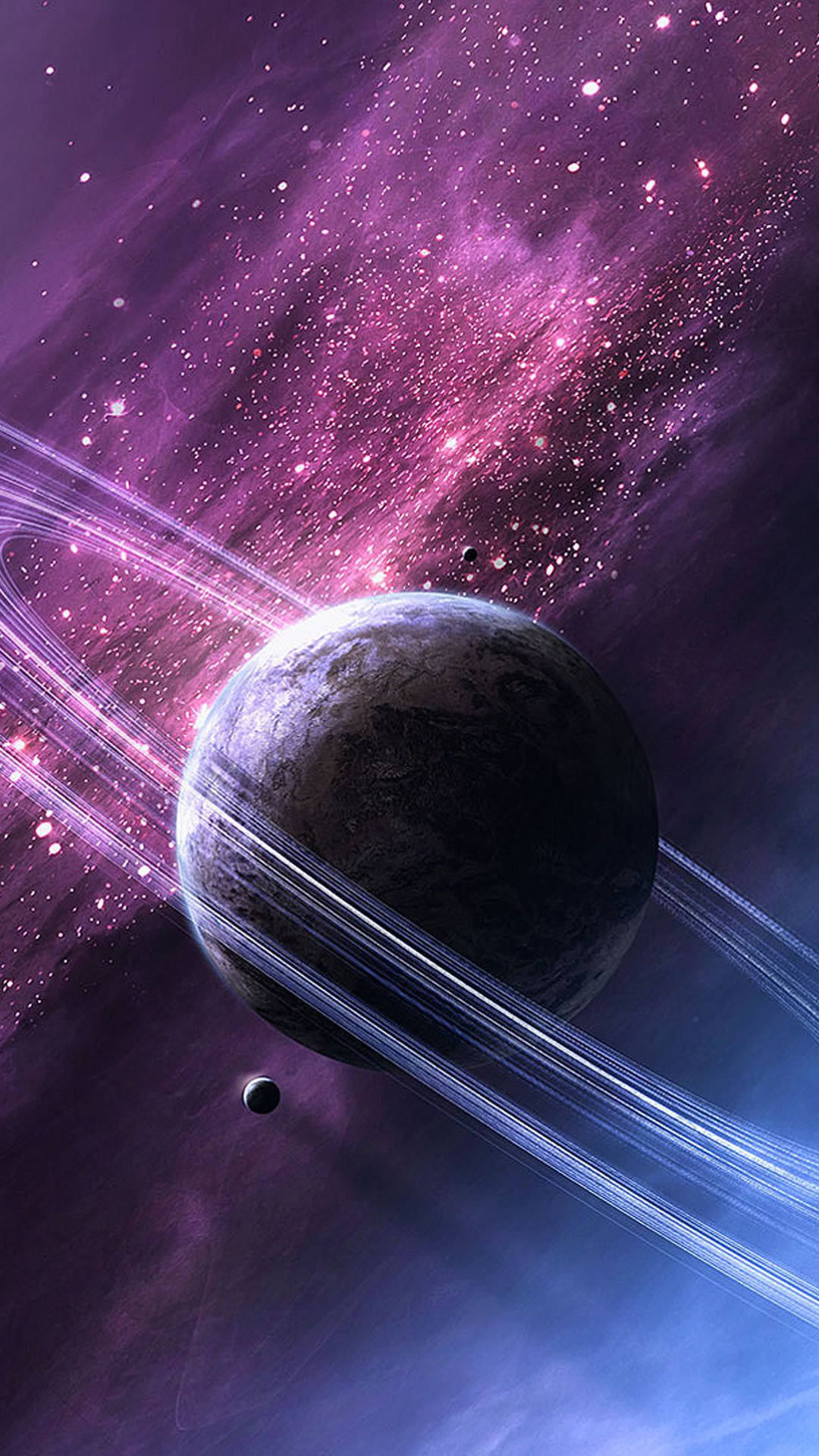 Purple Galaxy Planet Saturn Iphone Background