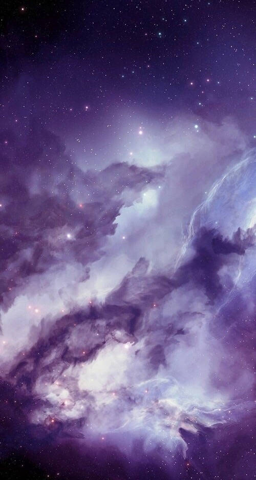 Purple Galaxy White Clouds Iphone Background