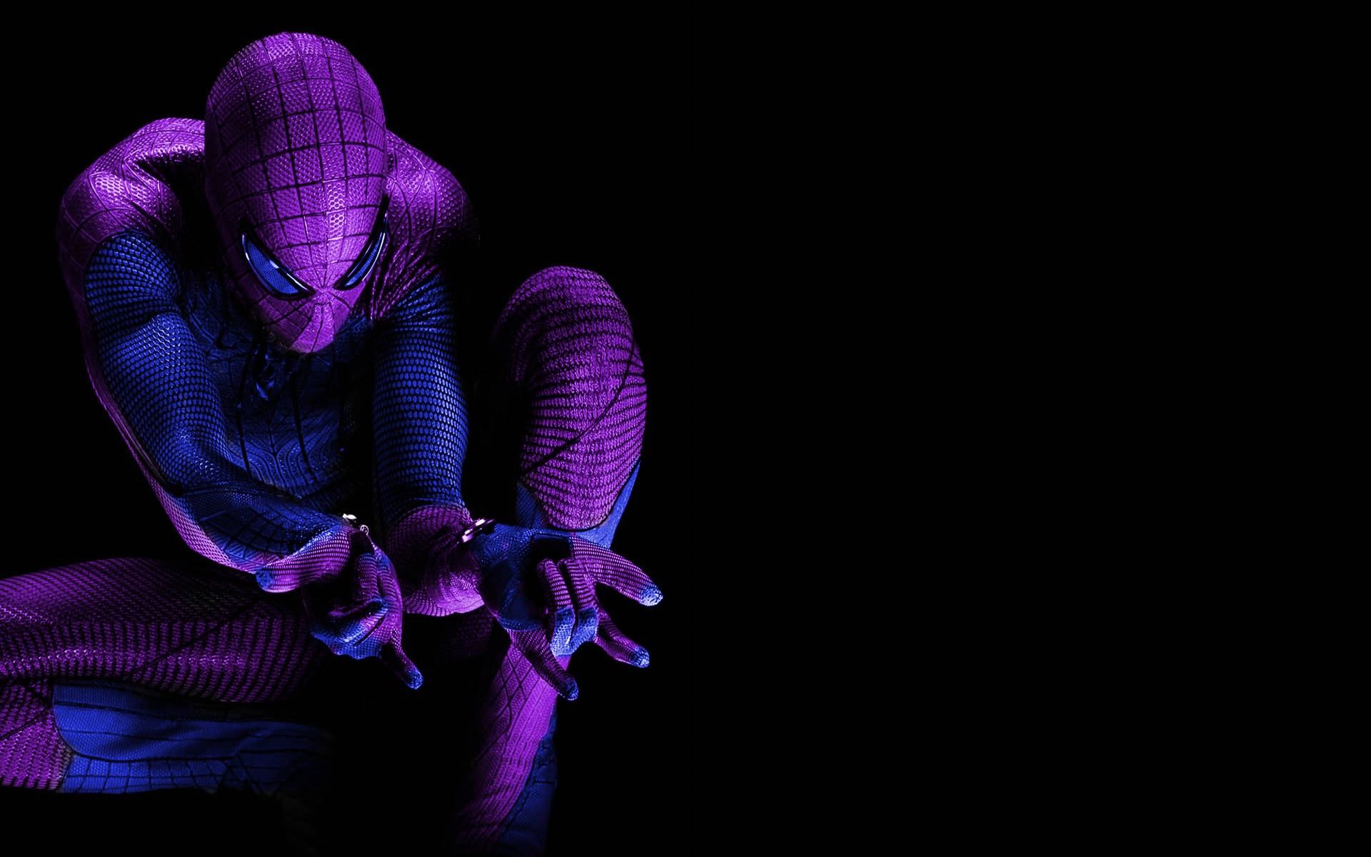 Purple Gaming Spider Man On Black Desktop Background