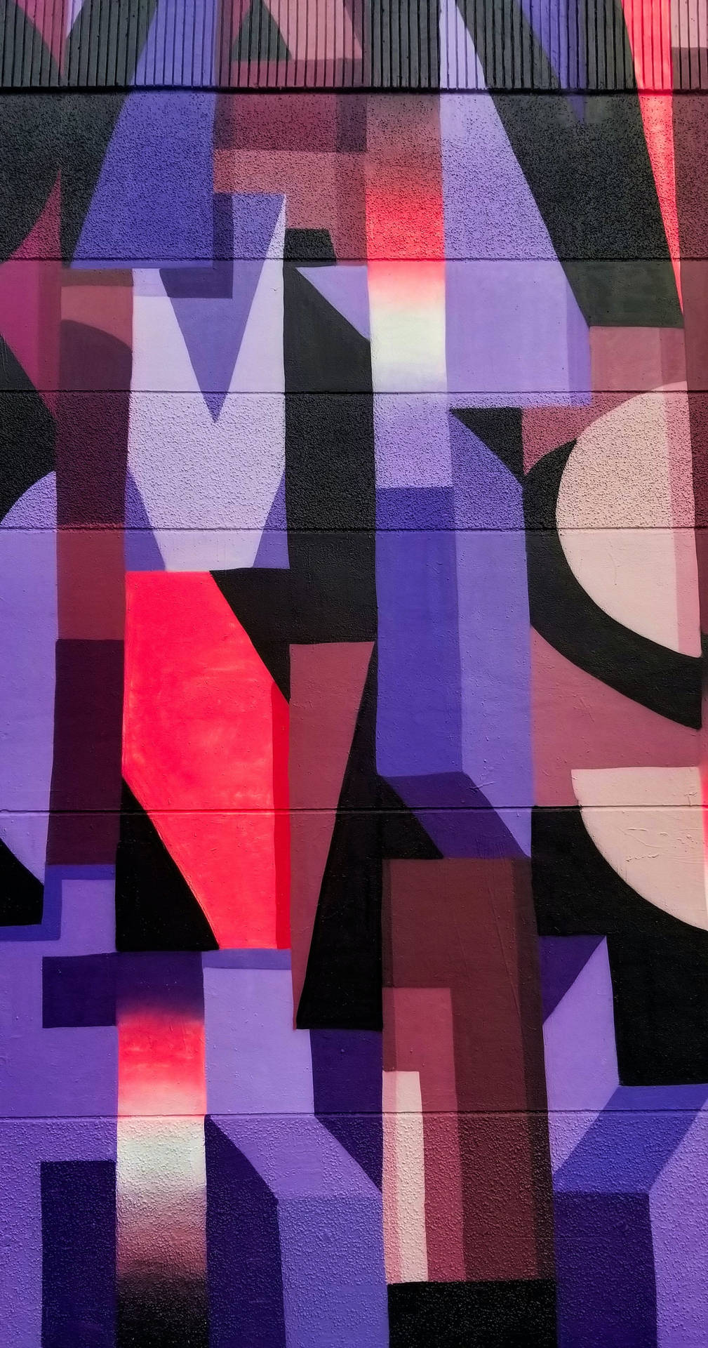Purple Geometric Abstract Wall Graffiti Iphone Background