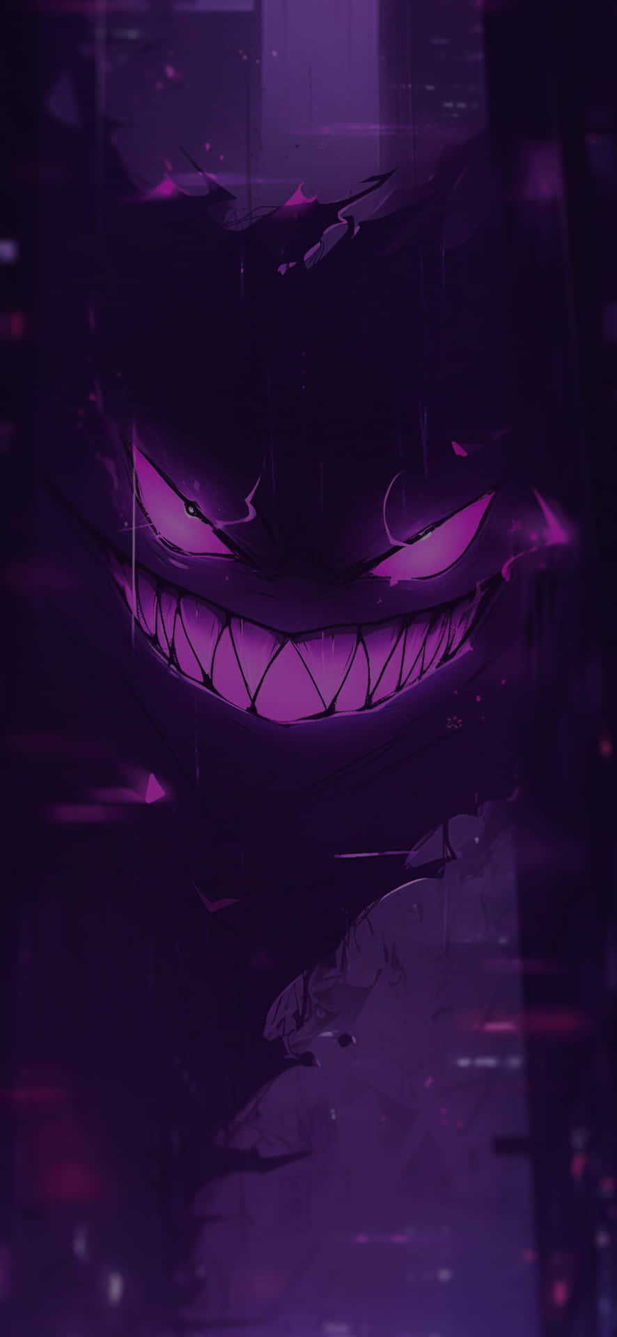 Purple Ghostly Grini Phone Wallpaper Background