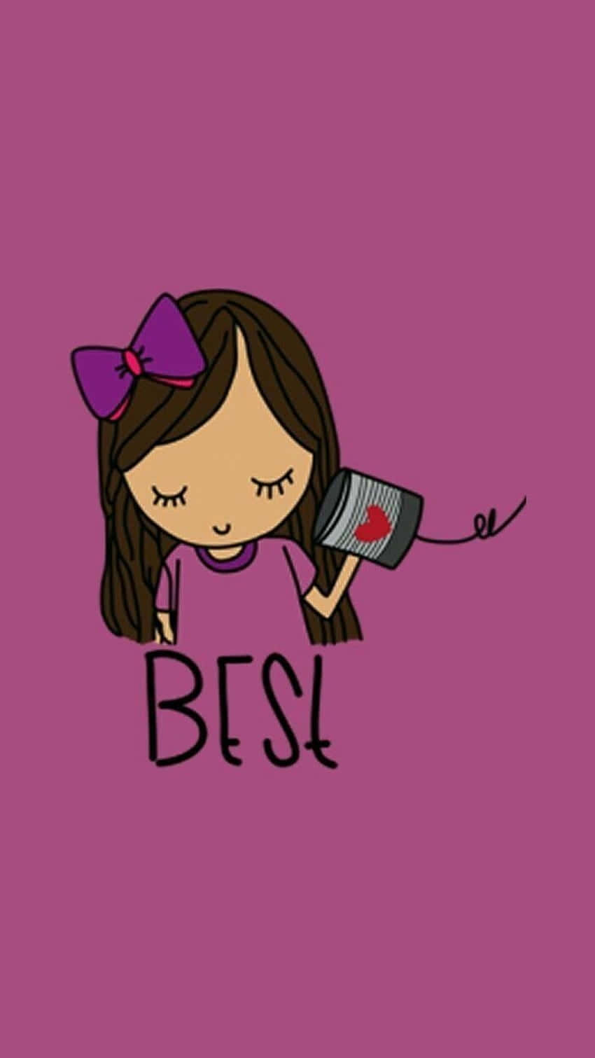 Purple Girl Cute Matching Best Friend Home Screen Idea Background