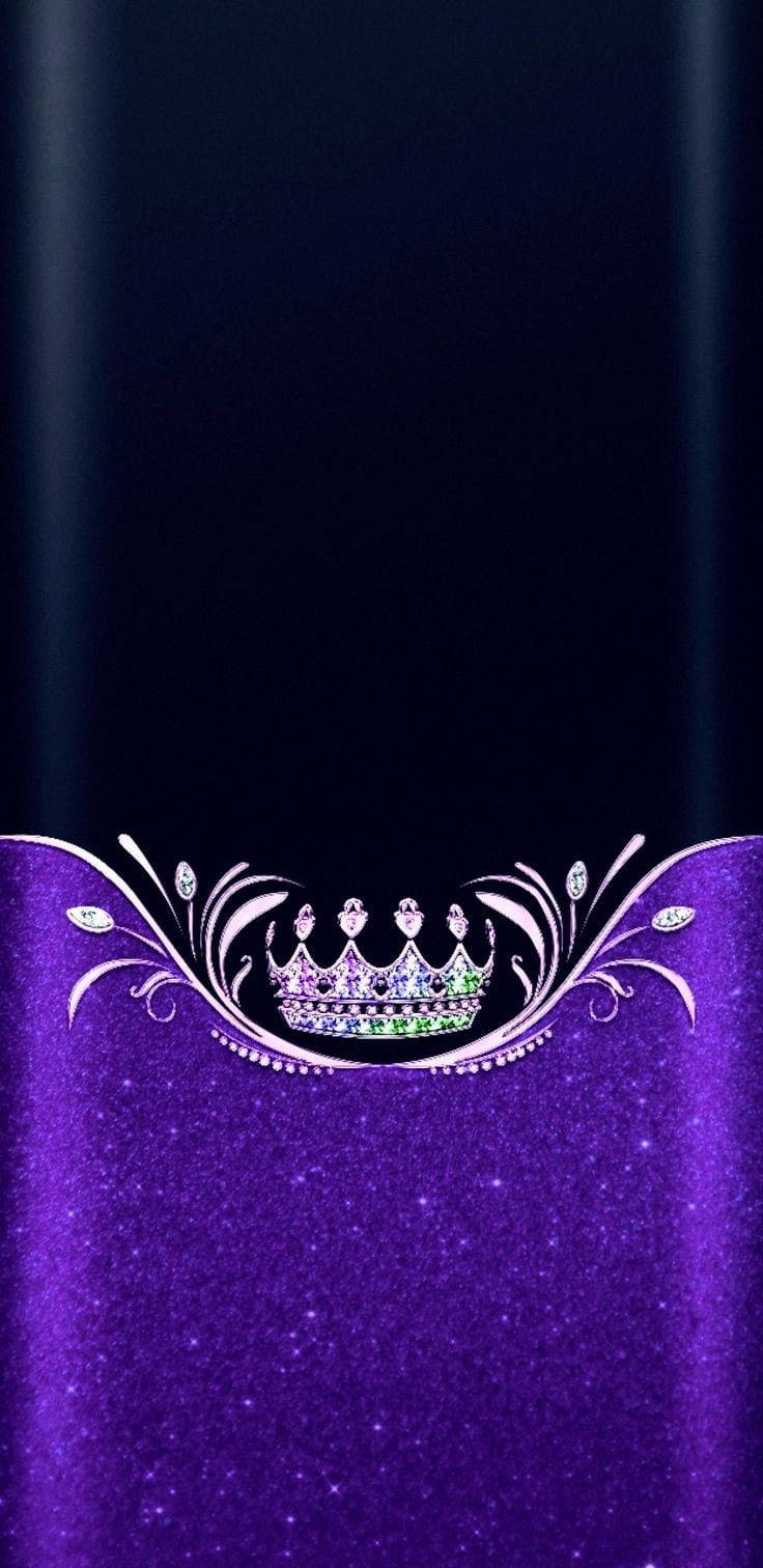 Purple Glitter Queen Girly Background