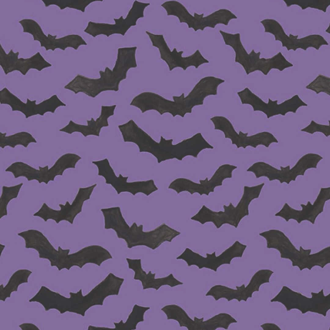 Purple Gothic Bat Pattern Background