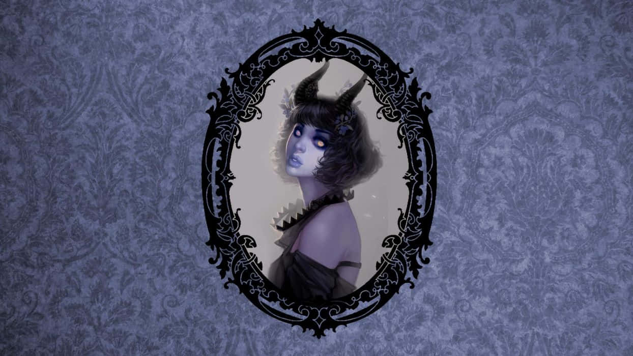 Purple Gothic Devil Girl Background