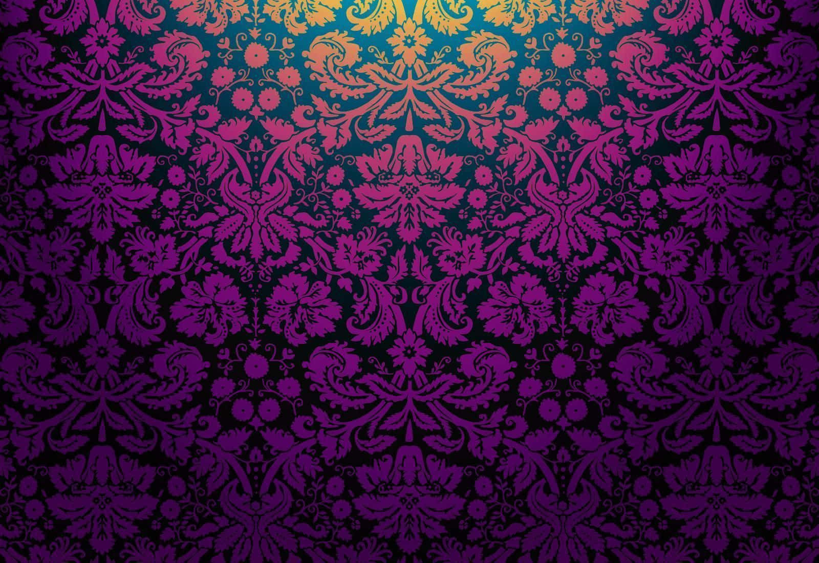 Purple Gothic Floral Pattern Art Background