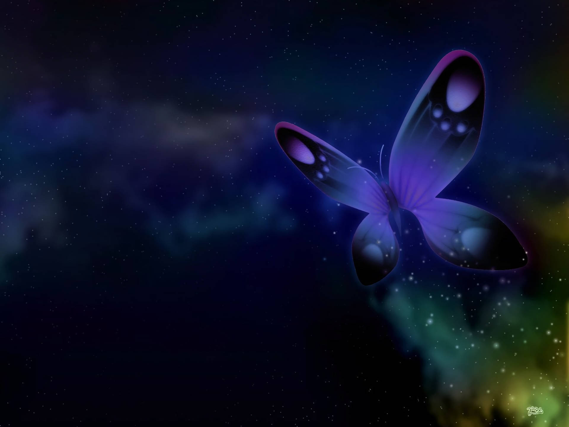 Purple Gradient Butterfly Background