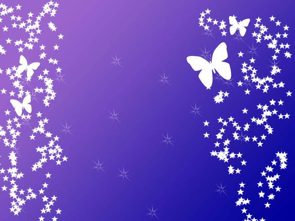 Purple Gradient White Butterfly
