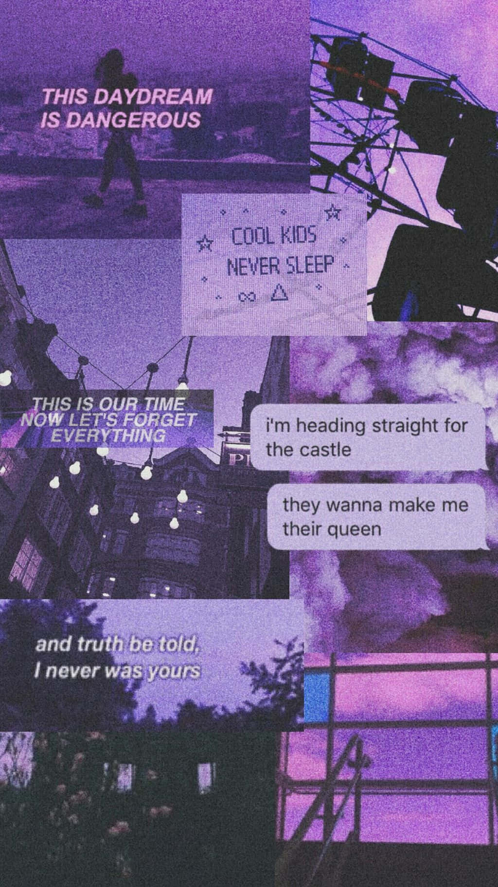 Purple Grunge Tumblr Aesthetic Collage Background