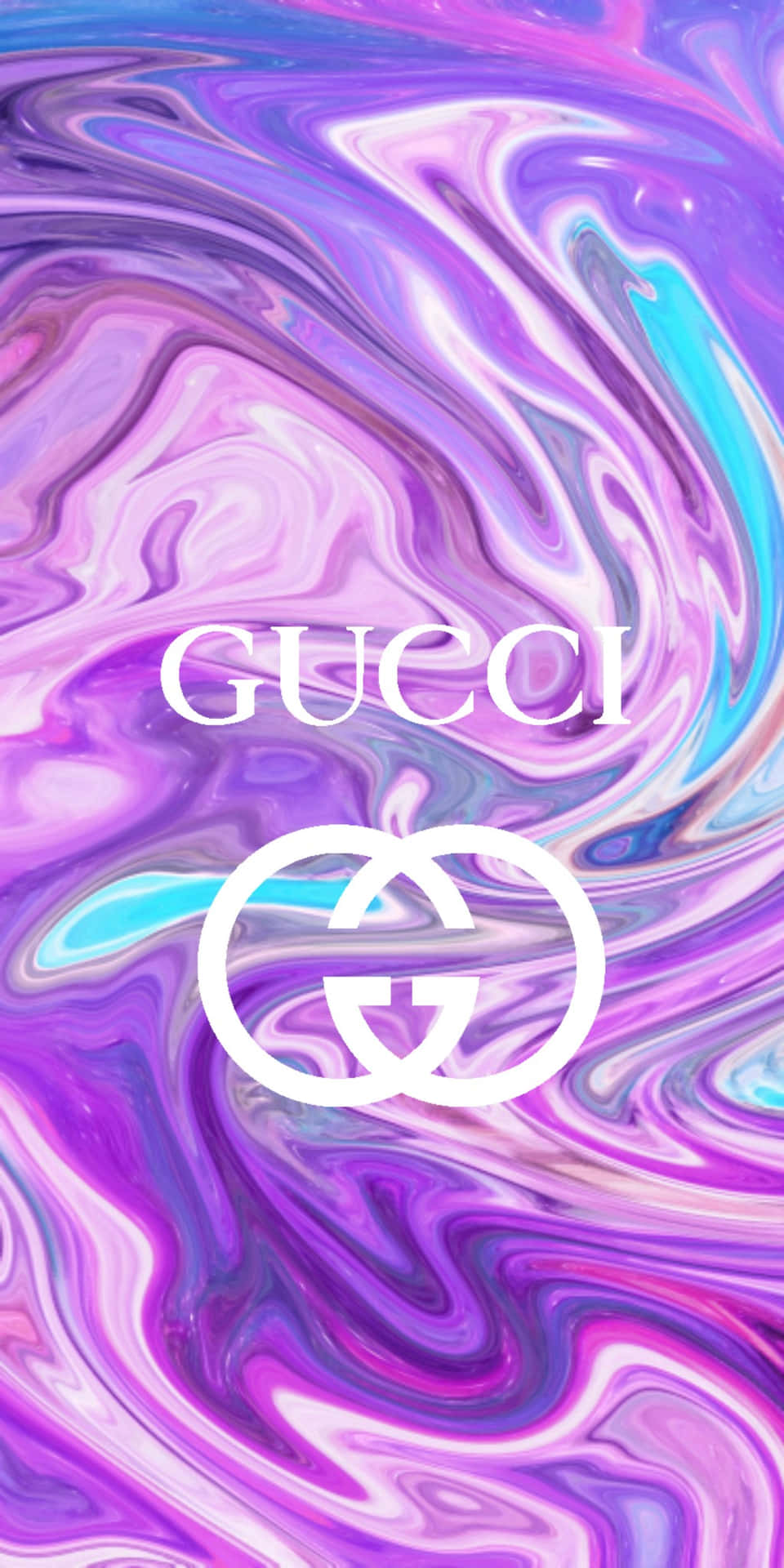 Purple Gucci Paint Swirls Background