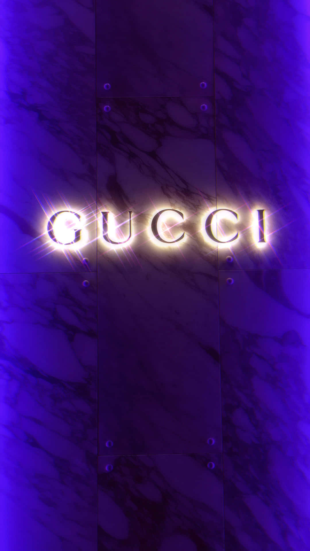 Purple Gucci Sparkling Wordmark Background