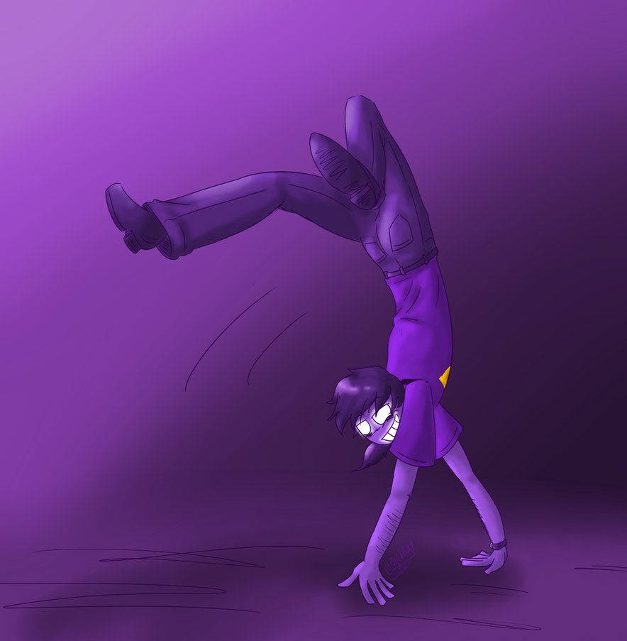 Purple Guy Doing Handstand Background