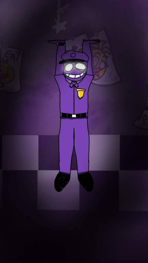 Purple Guy Hands Up Background