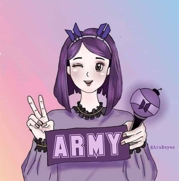 Purple Hairband Bts Army Girl Background