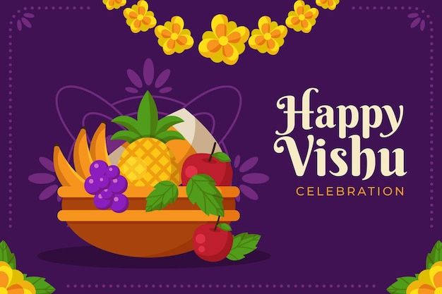 Purple Happy Vishu Background