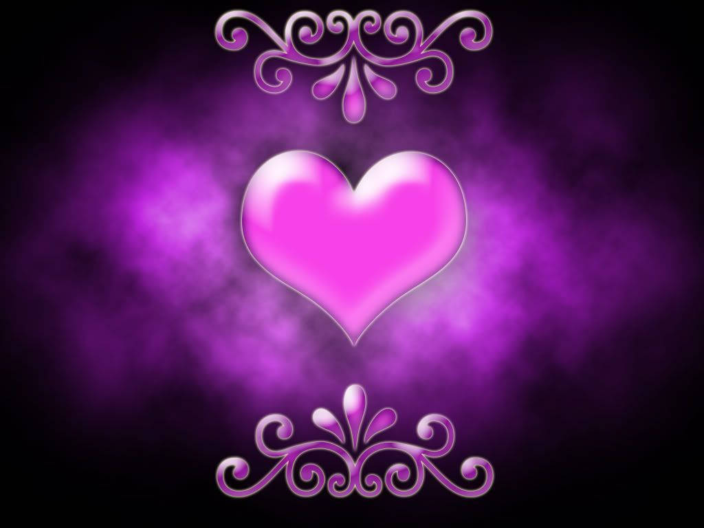 Purple Heart Smoke Black Background Desktop