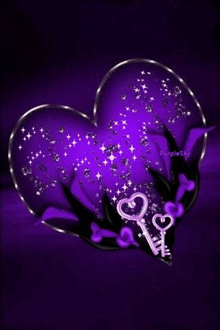 Purple Heart Wallpaper Two Heart Keys