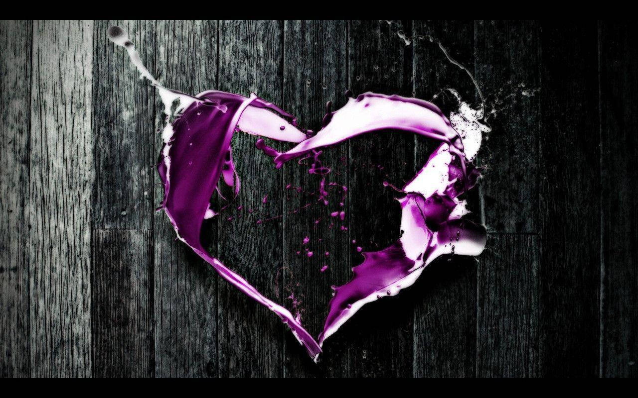 Purple Heart Water Effect Desktop Background