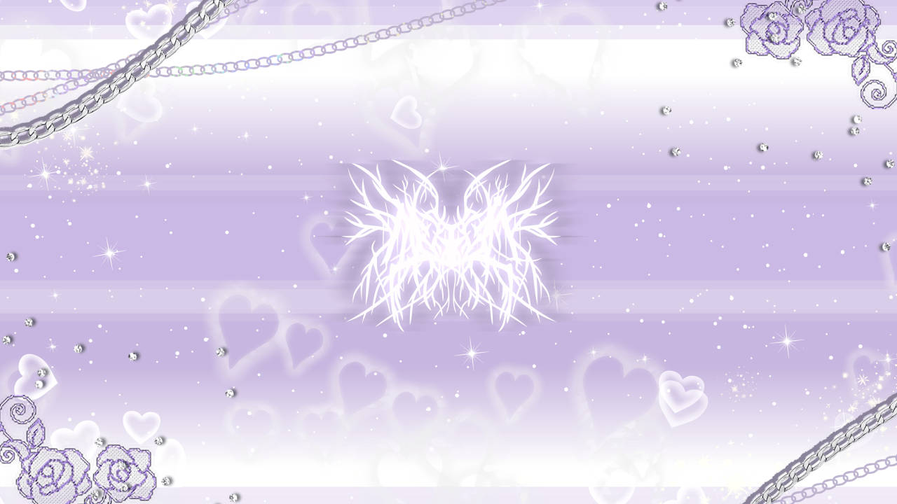 Purple Hearts And Flowers Y2k Background
