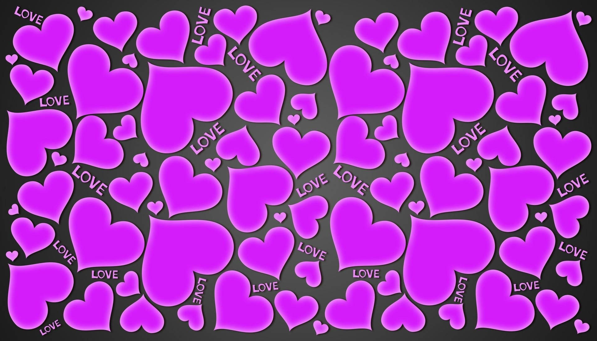 Purple Hearts Small And Big Love