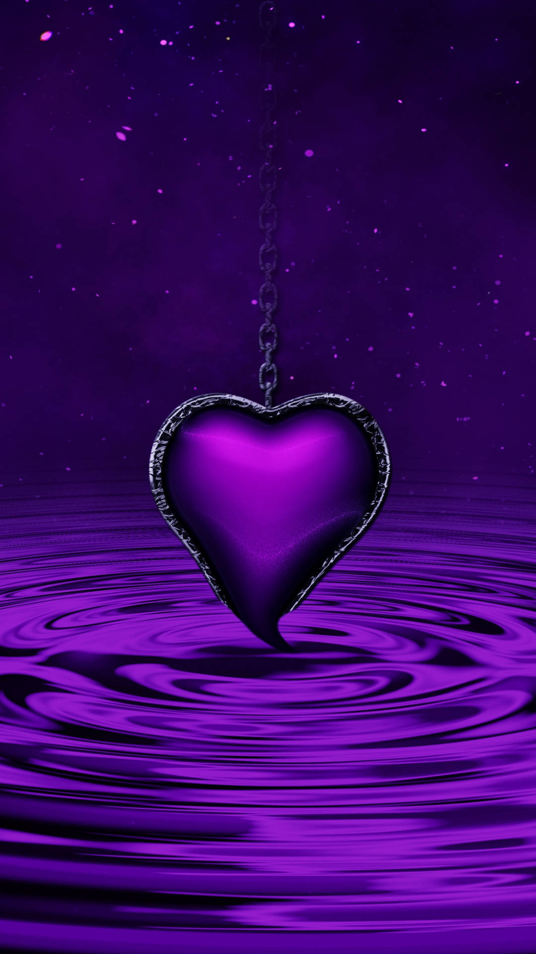 Purple Heat Black Chain Dripped In Water