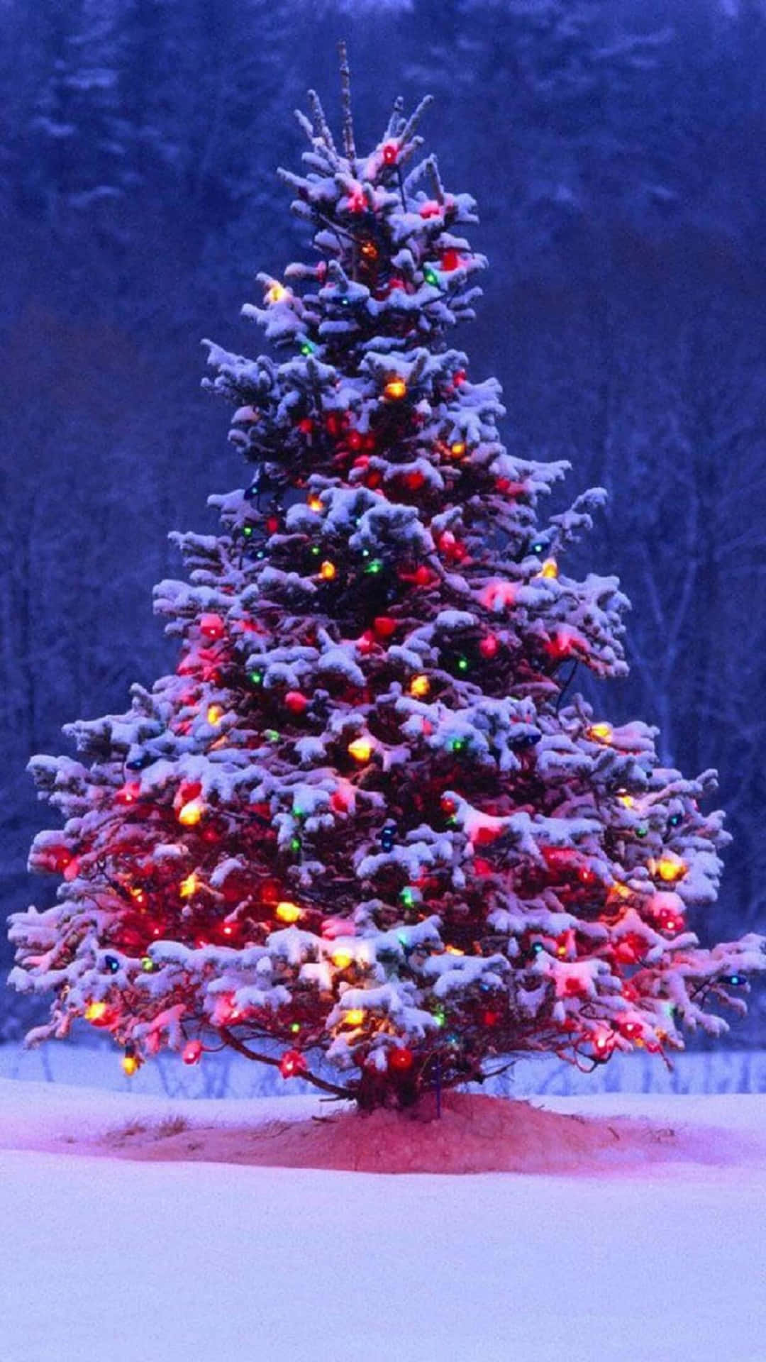 Purple Iphone Christmas Snow Background