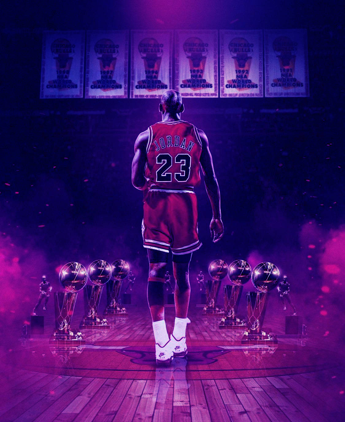 Purple Jordan Back View Background