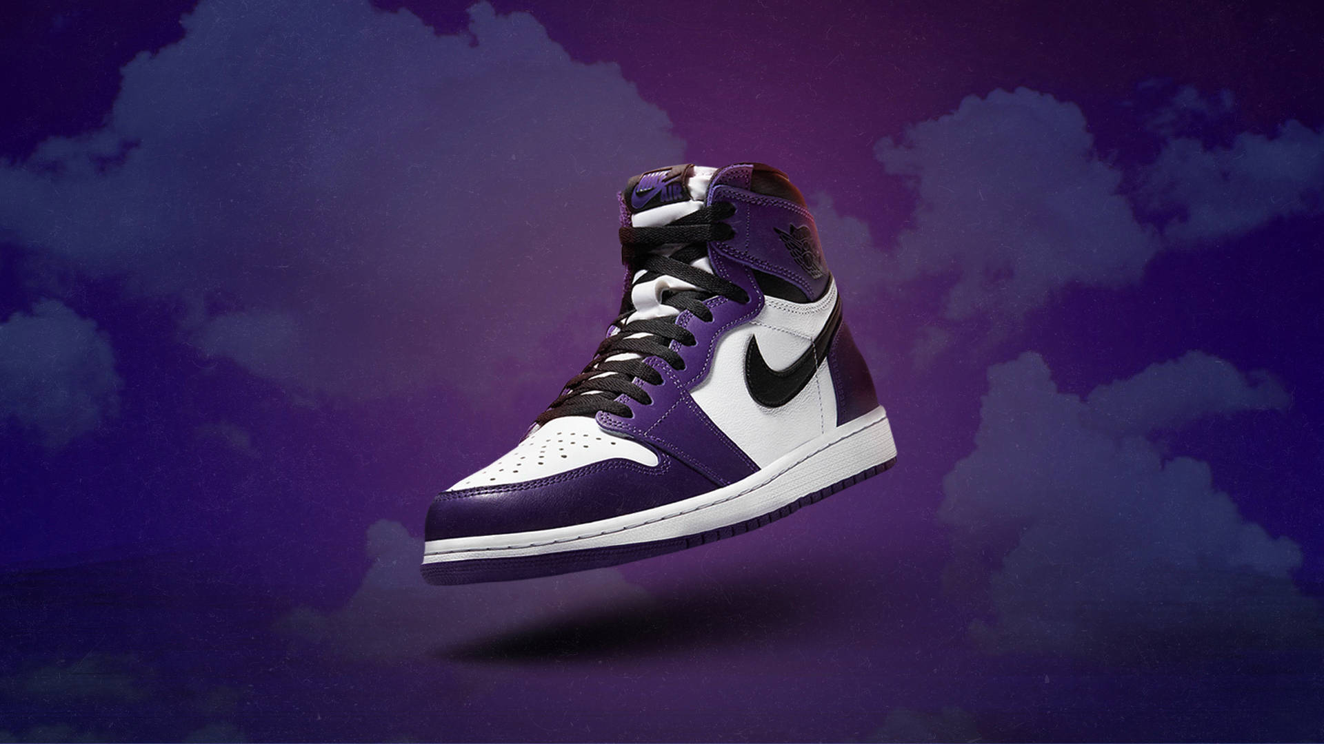 Purple Jordan Cool Shoe Background