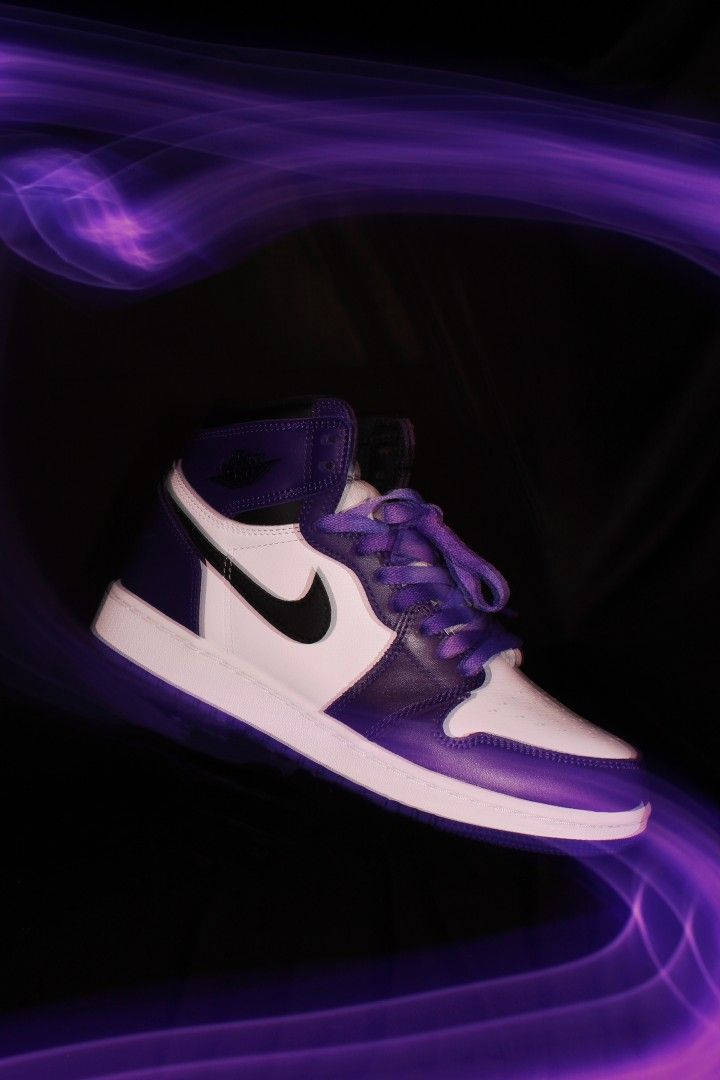 Purple Jordan Cool Shoes Background