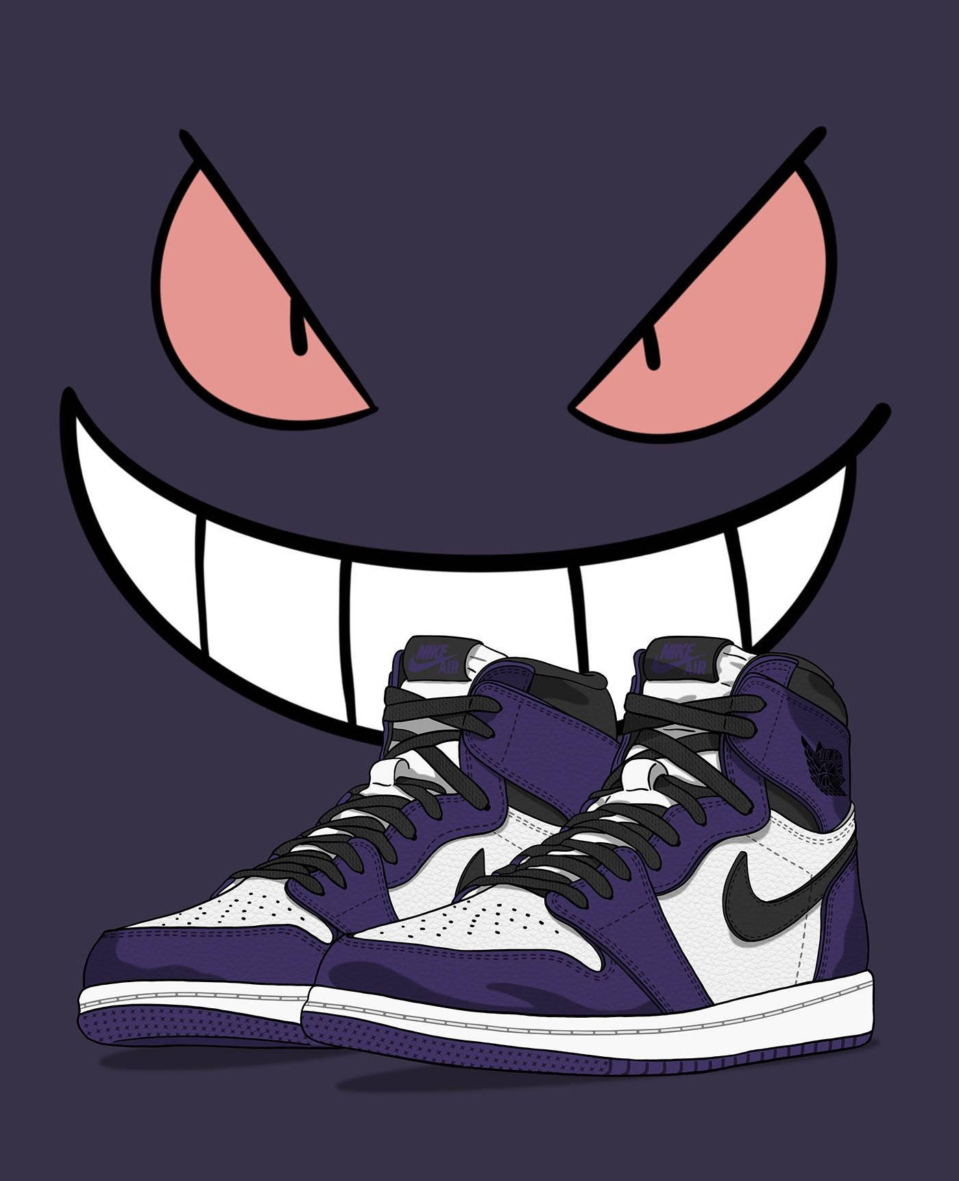 Purple Jordan Creepy Face Background