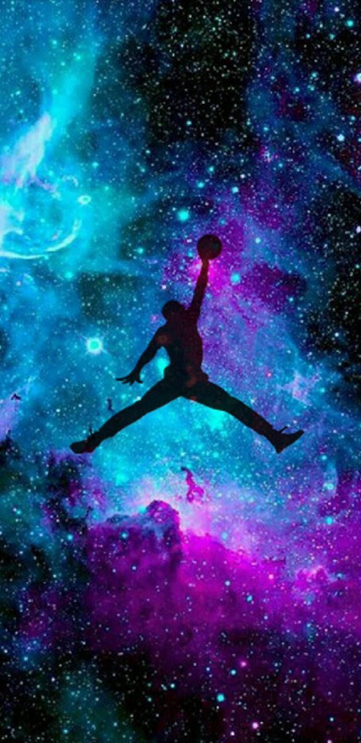 Purple Jordan Galaxy Jump Background