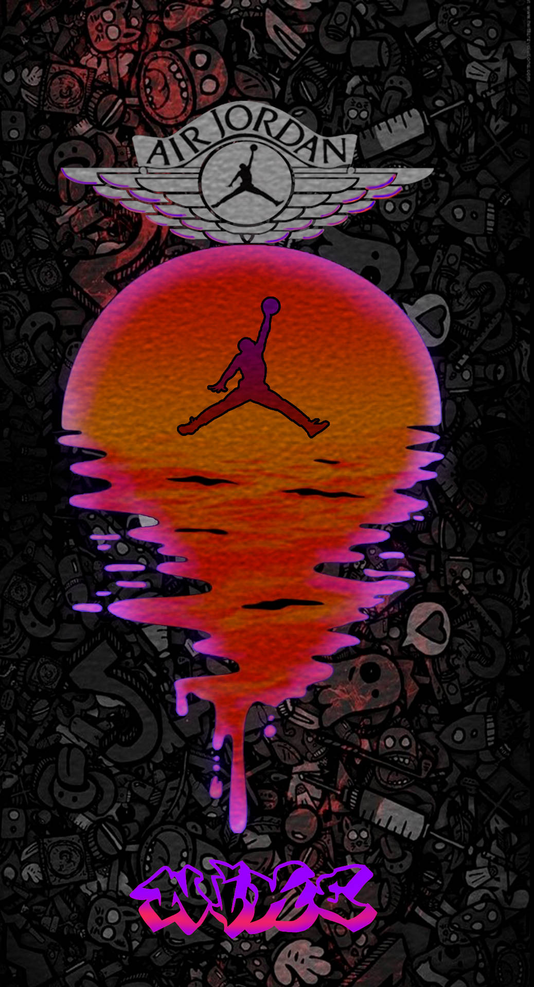 Purple Jordan In Sunset Background