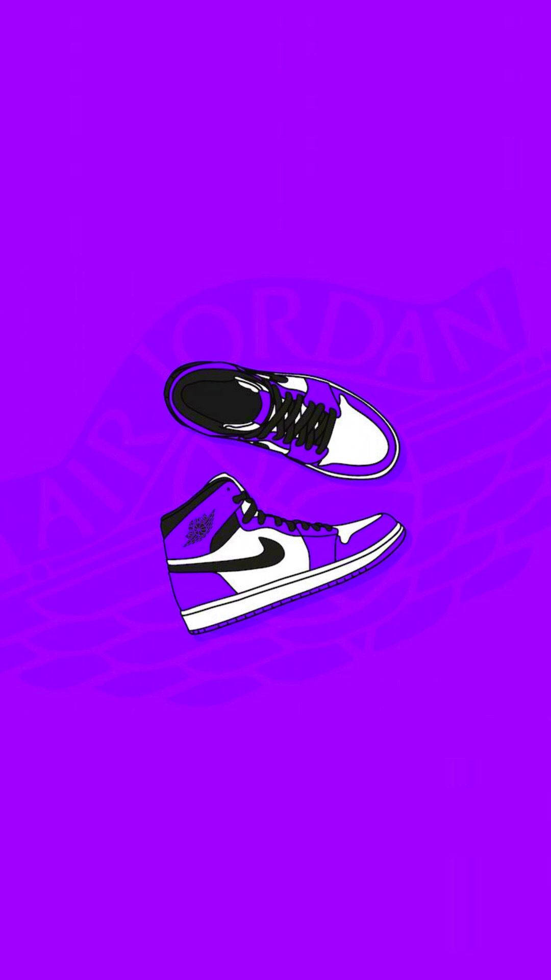 Purple Jordan Nike Shoes Background