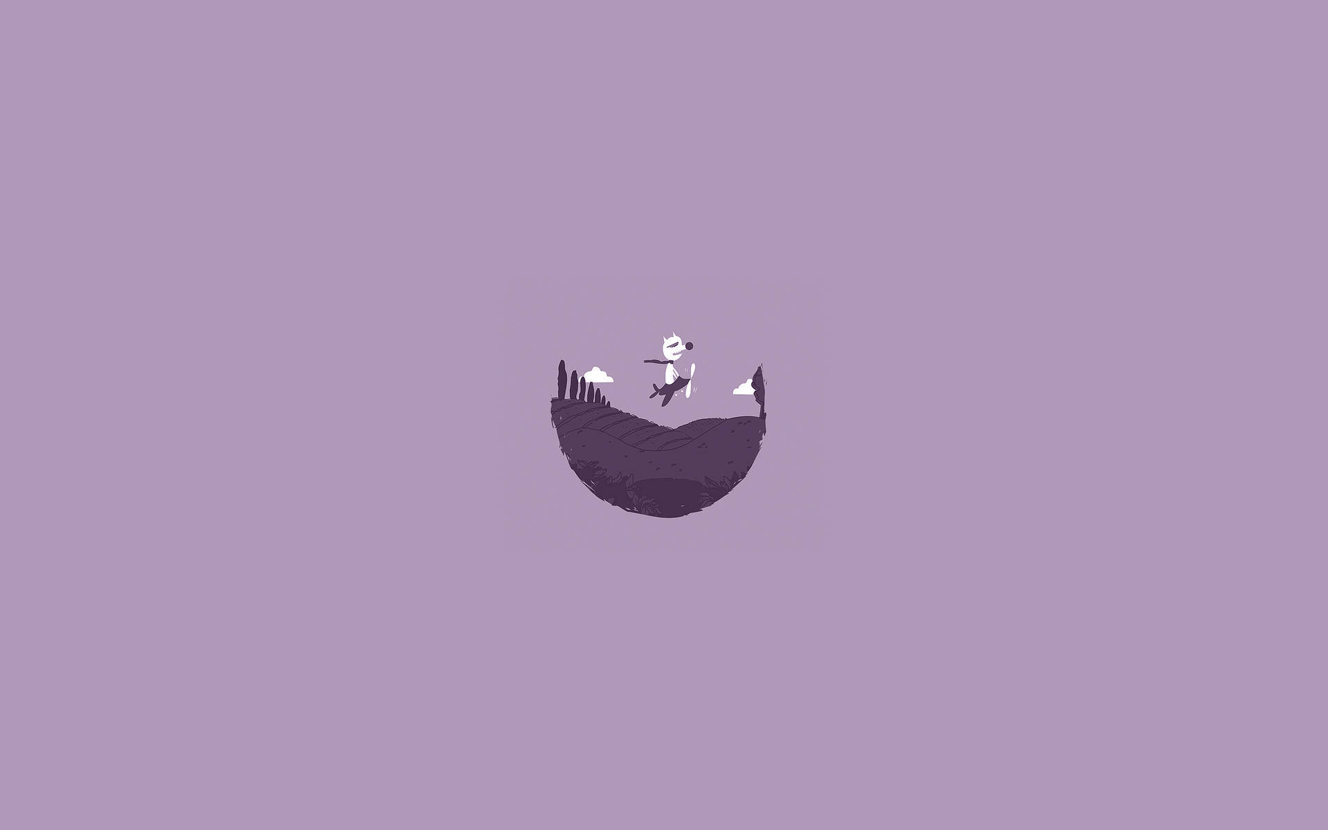 Purple Landscape Minimalist Aesthetic Laptop Vector