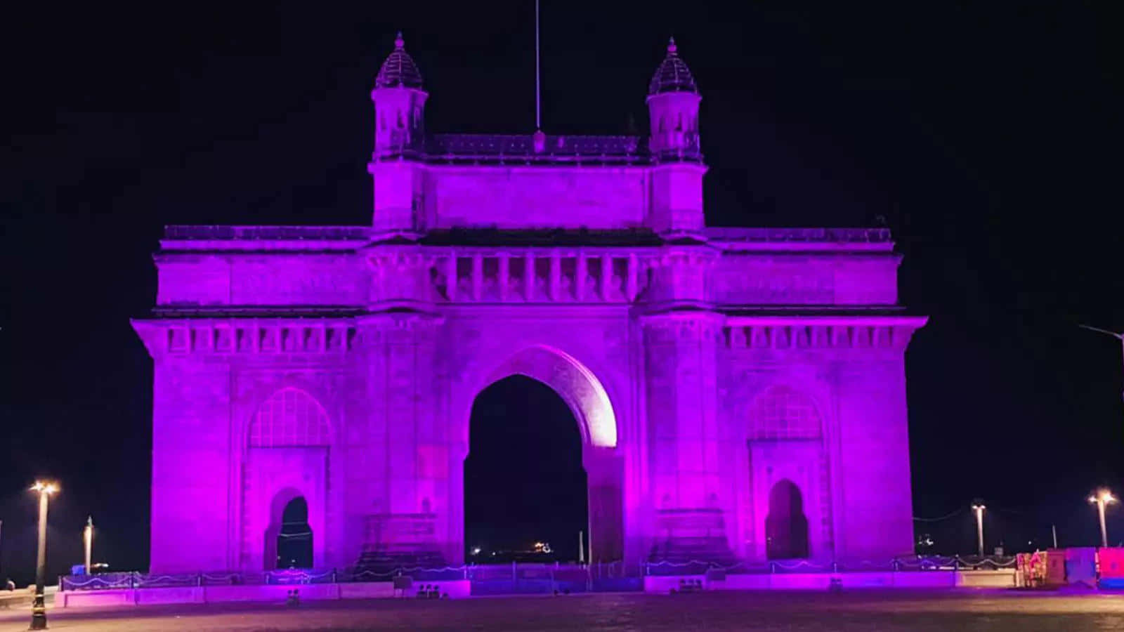 Purple Lights Gateway To India Background