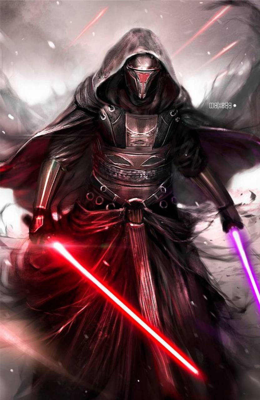 Purple Lightsaber Darth Revan Of Star Wars Background