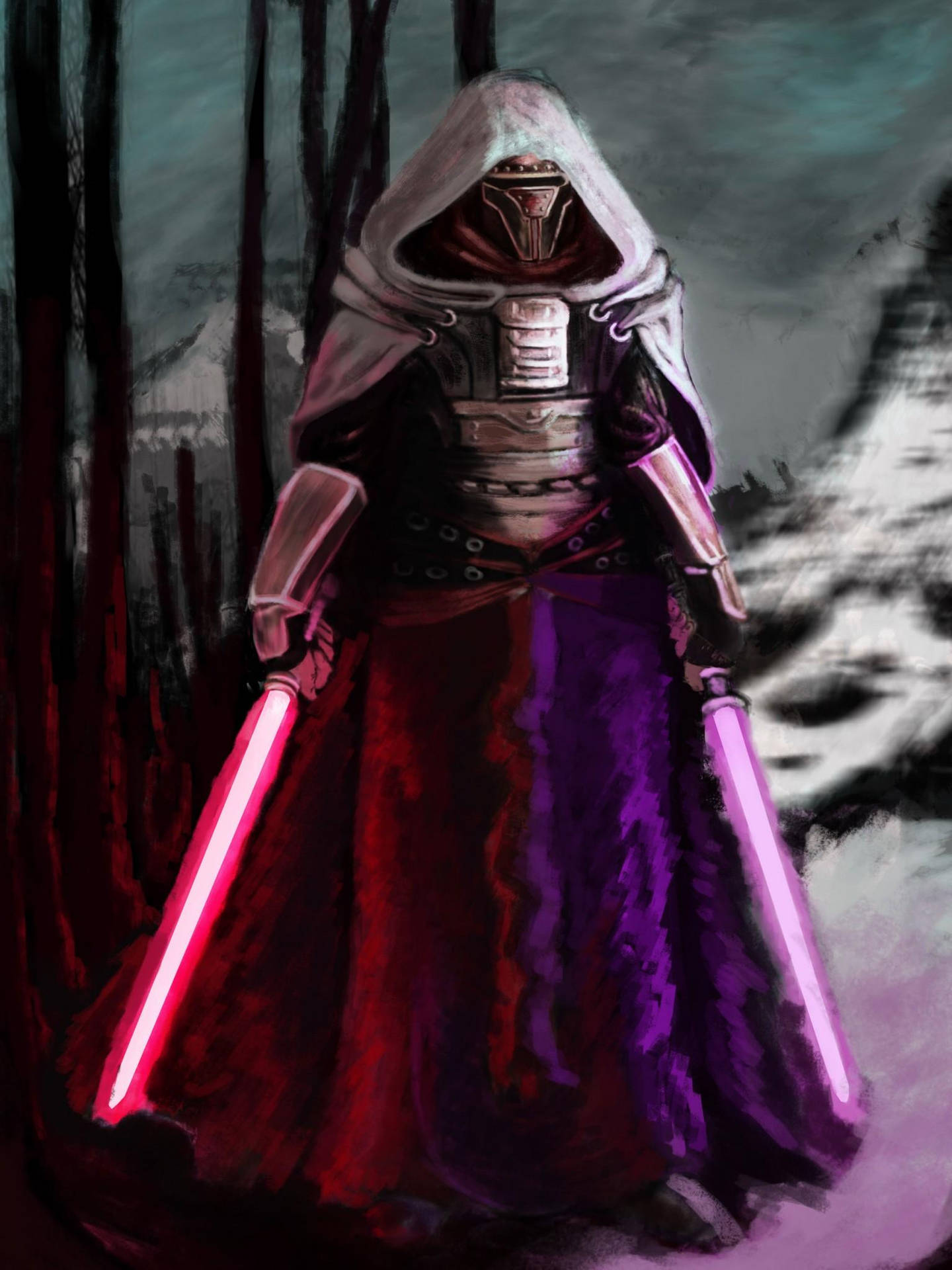 Purple Lightsaber Darth Revan Sith Background