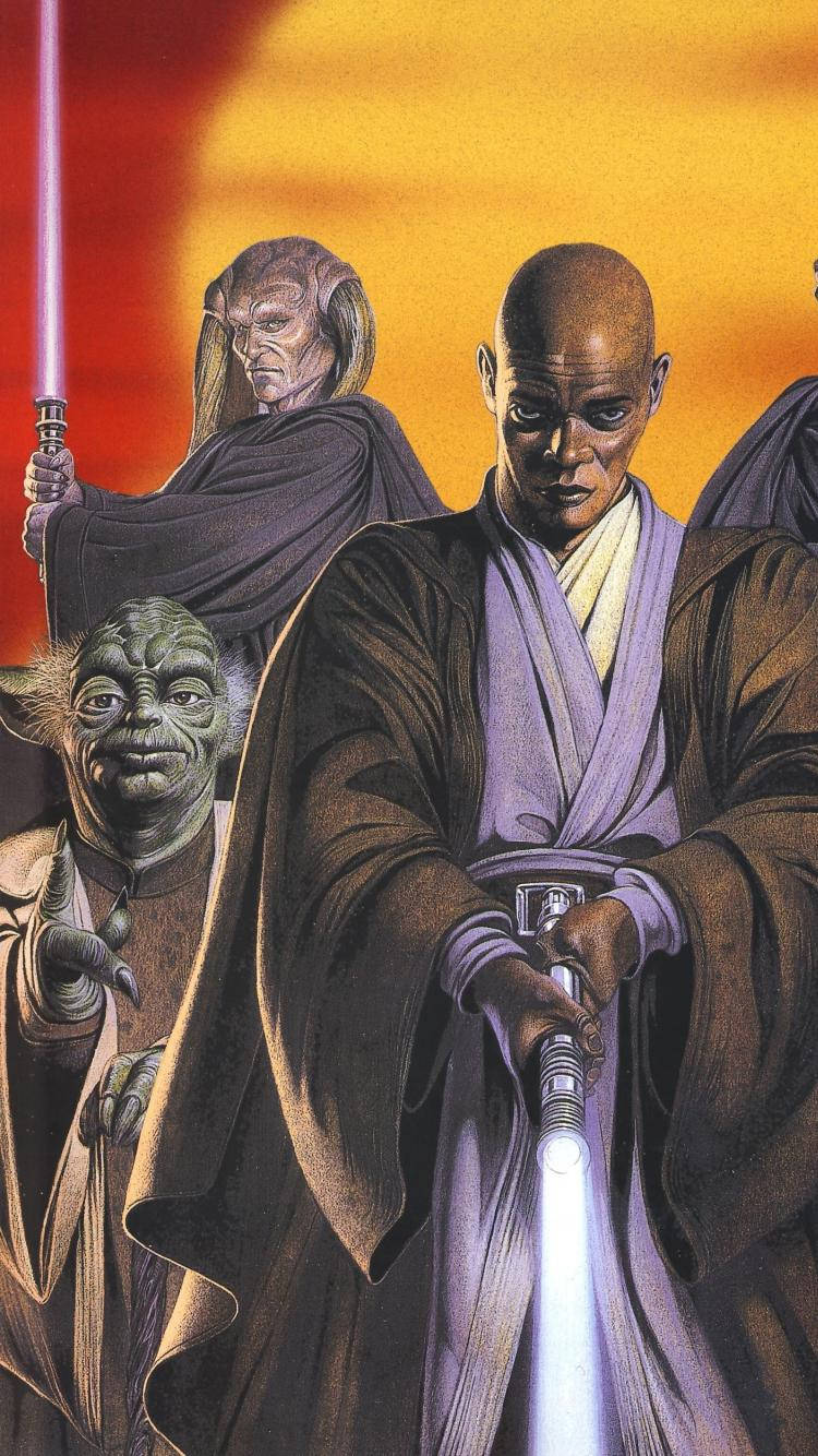 Purple Lightsaber Jedi Masters Background
