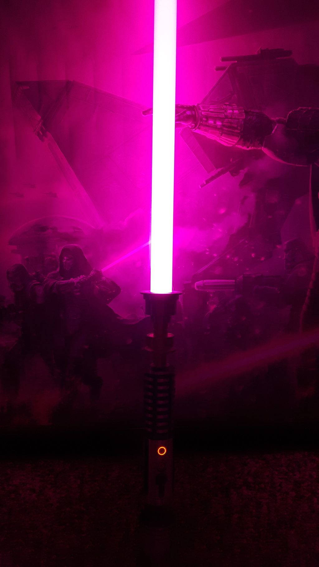 Purple Lightsaber Neon Glow Background
