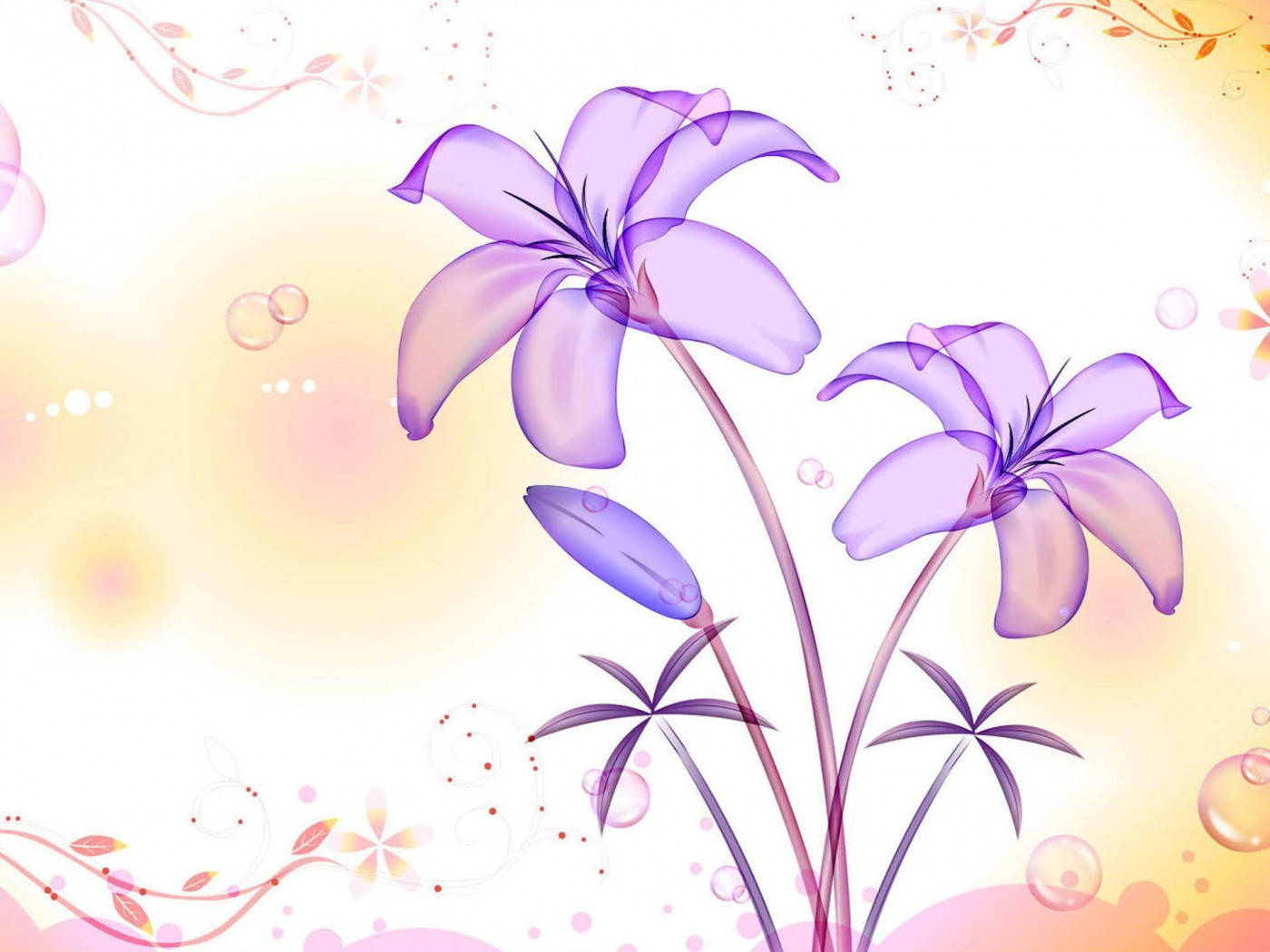 Purple Lily Flower Laptop Background