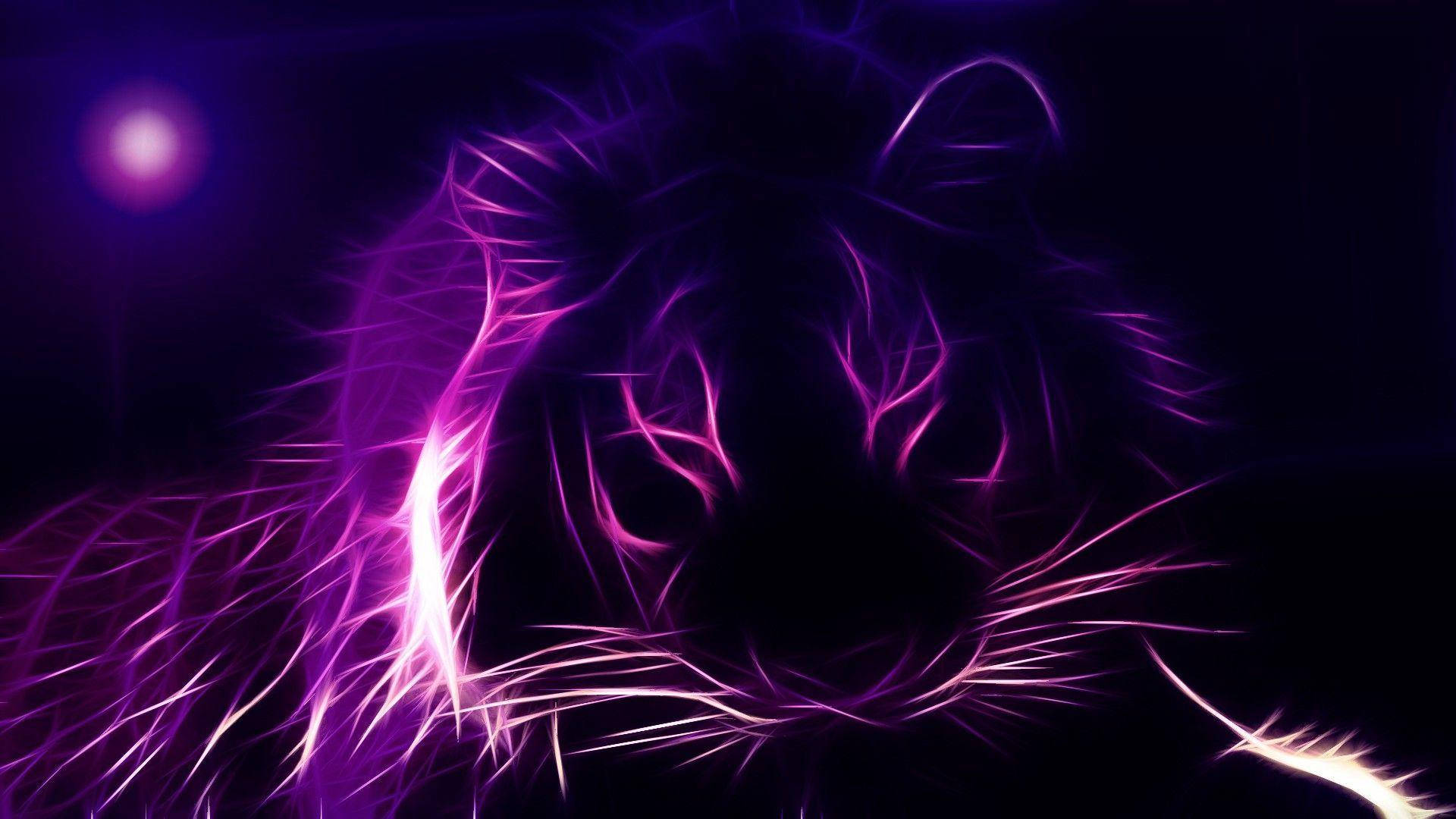 Purple Lion Lights Background