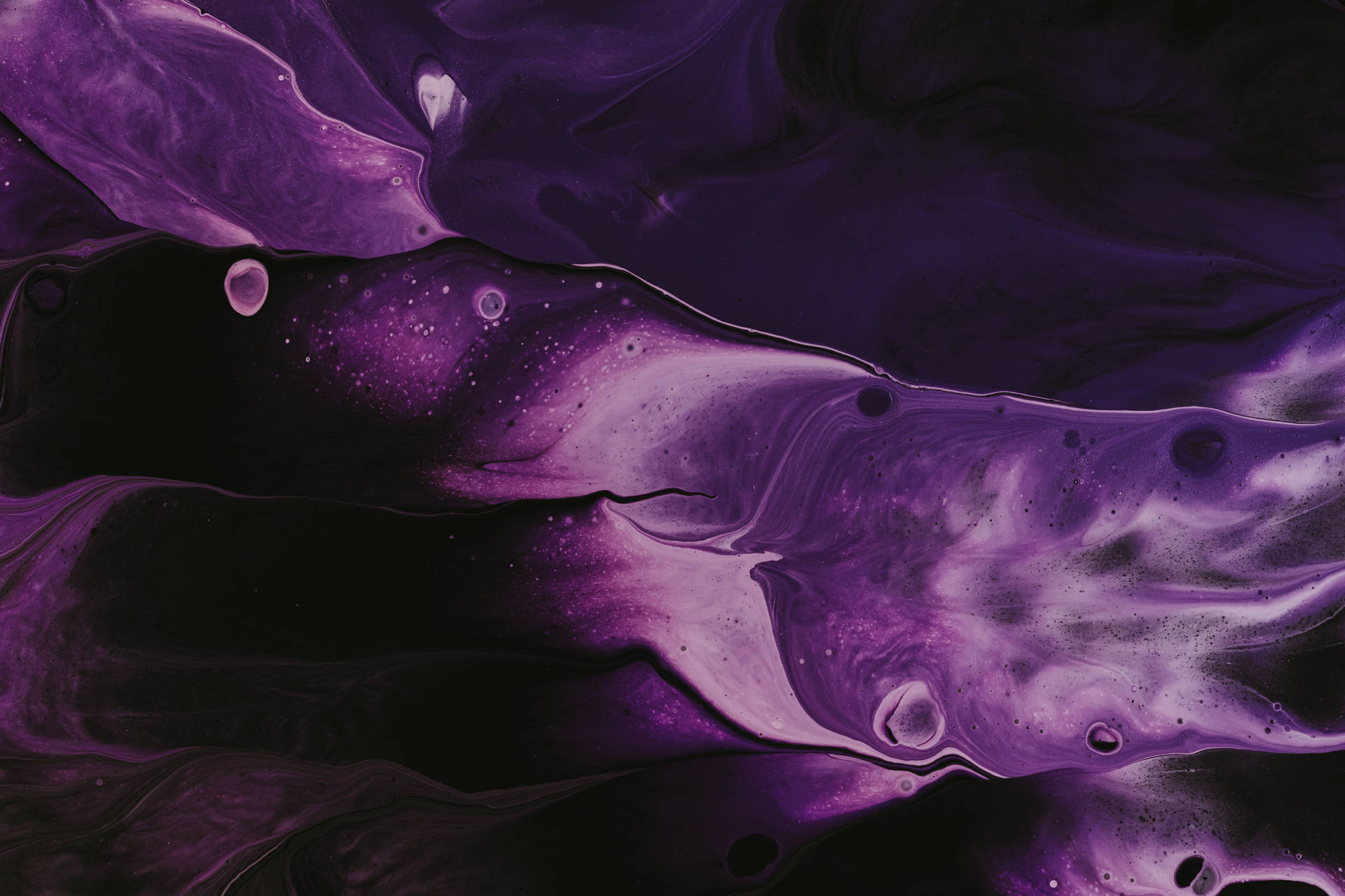 Purple Liquid With Black And White Swirls Background