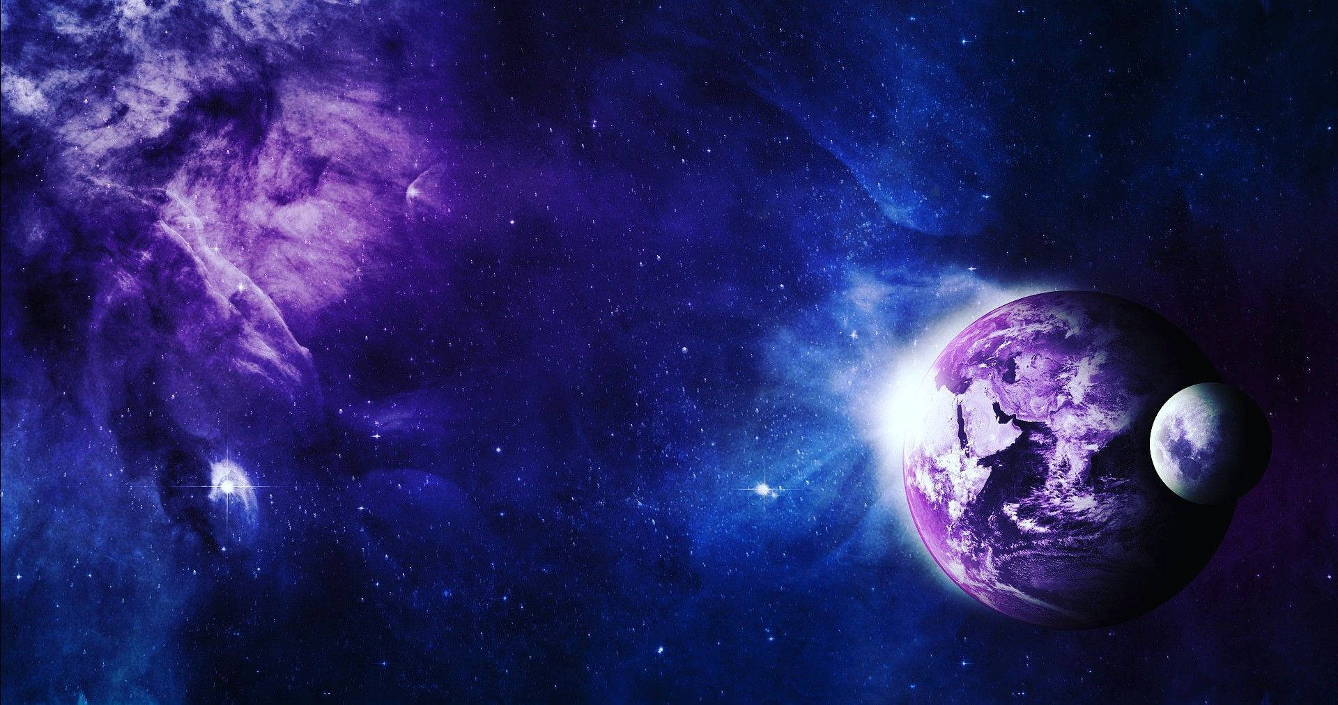 Purple Mercury In Space Background