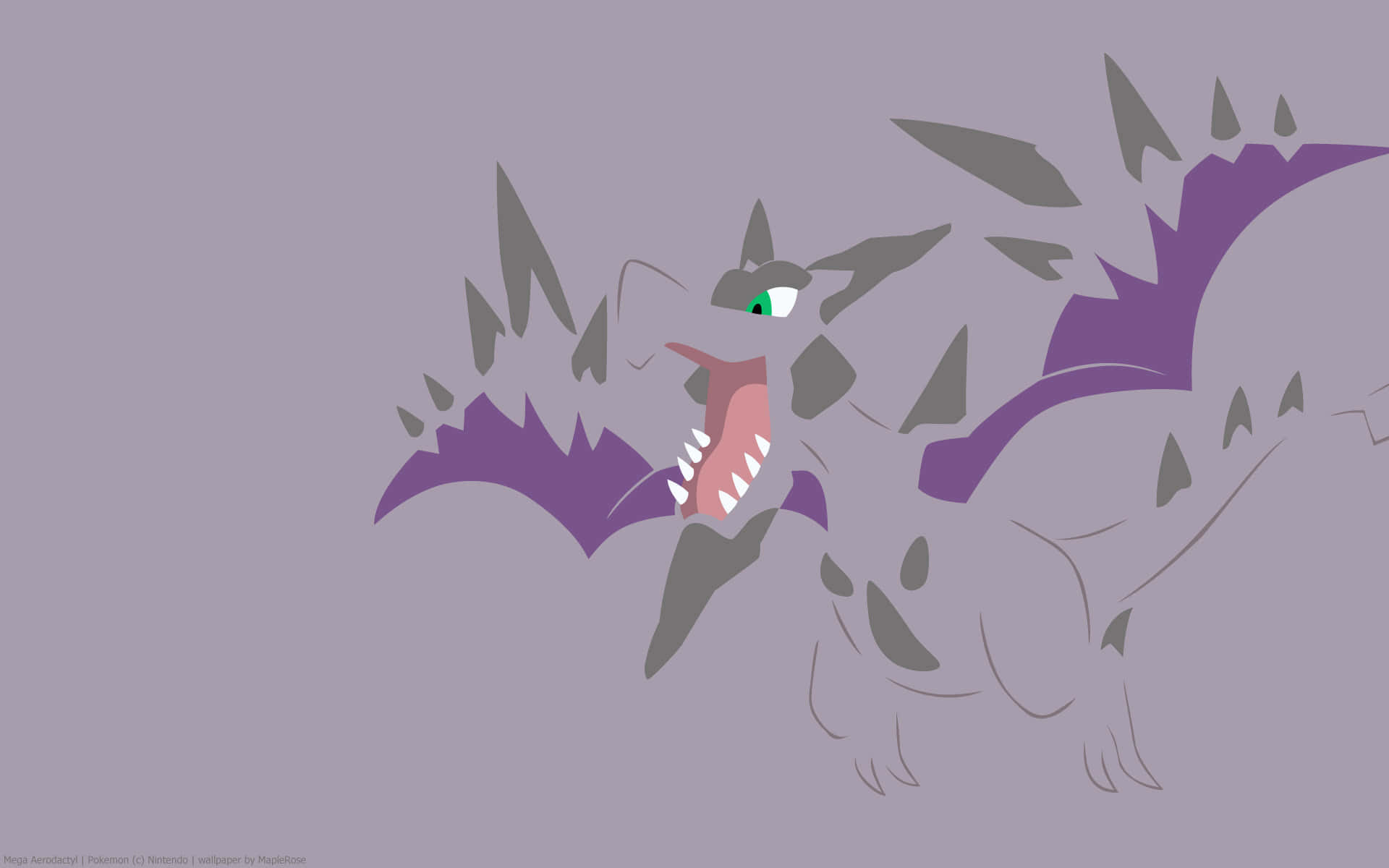 Purple Minimalist Mega Aerodactyl Background