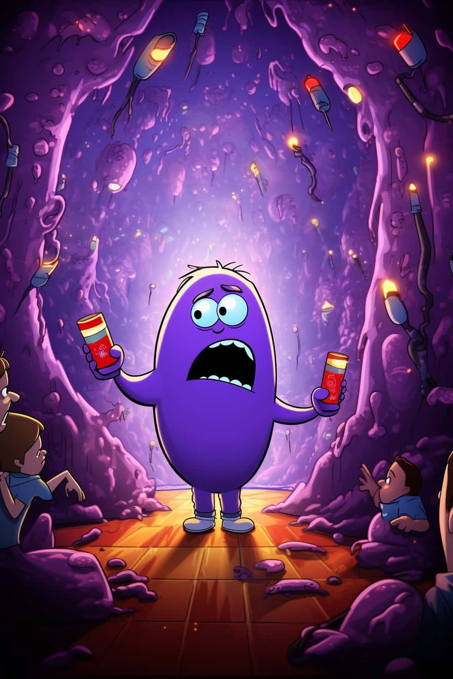 Purple Monster Grimace Corridor Background