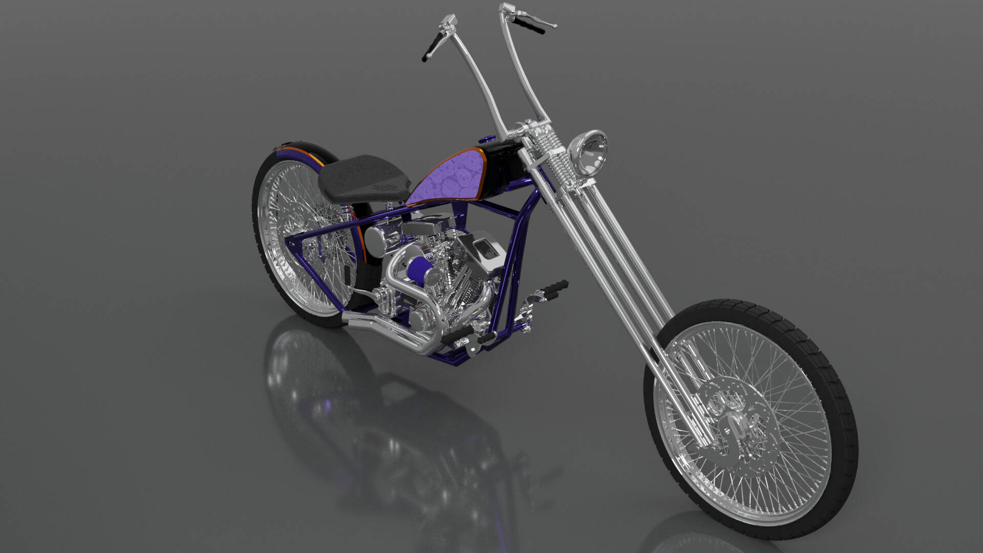 Purple Motorcycle For The Easy Rider Background