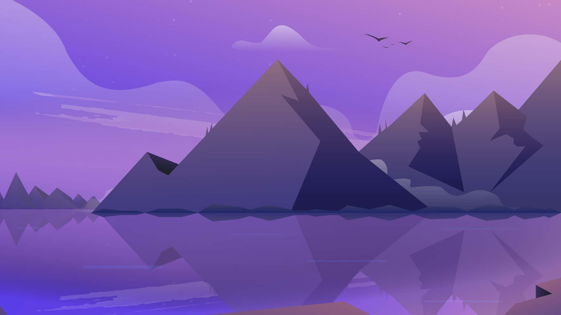 Purple Mountain Aesthetic Background