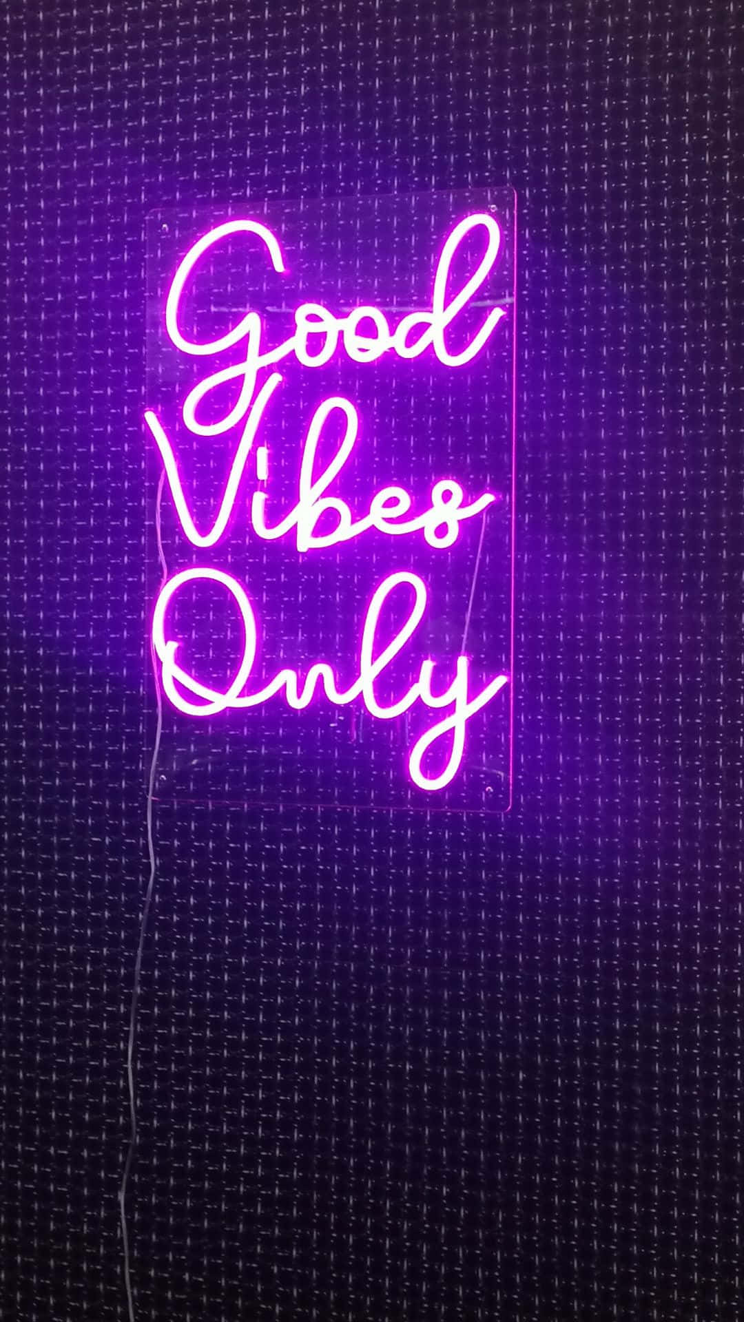 Purple Neon Sign Good Vibes Iphone
