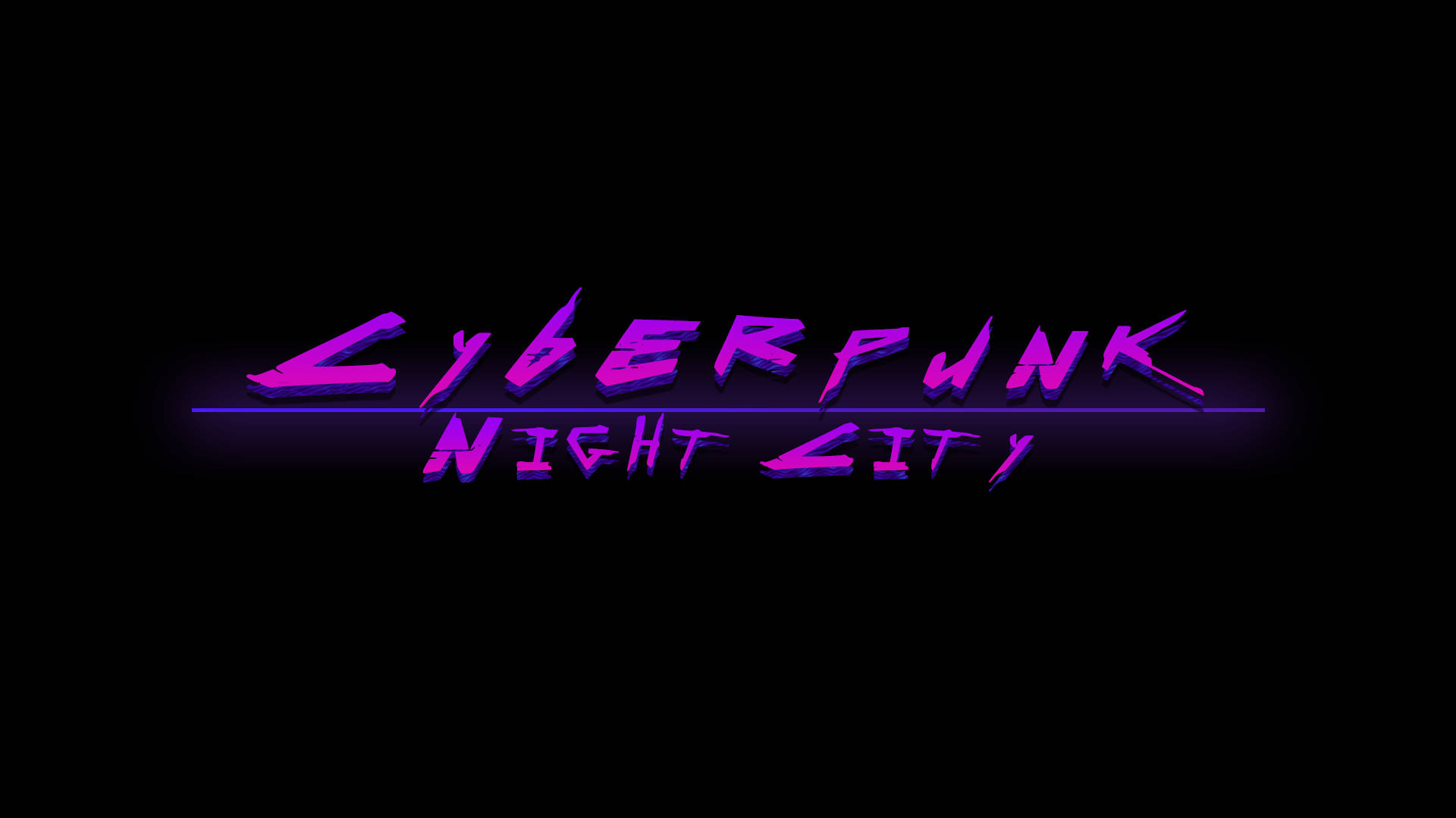Purple Night City Cyberpunk Desktop Background